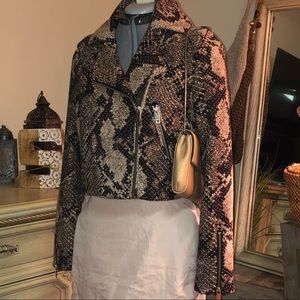 Snake print biker jacket